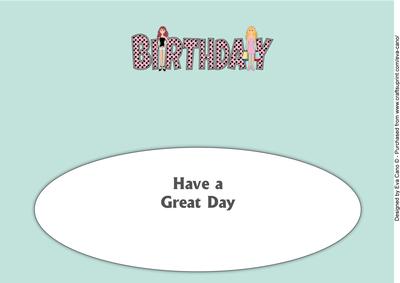 Teenage Girls Birthday Large Dl Insert
