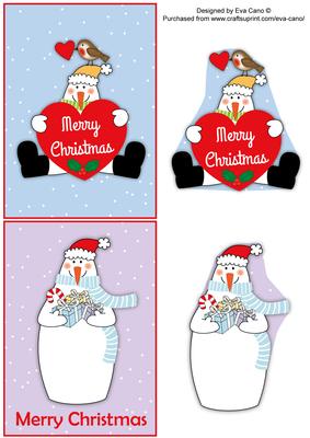 Snowmen Toppers with Quick Decoupage