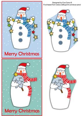 Snowmen Toppers with Quick Decoupage 2