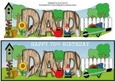 Gardening Dad 70th Large Dl