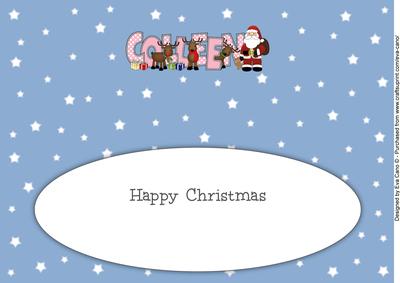 Santa and His Reindeers Colleen Large Dl Insert
