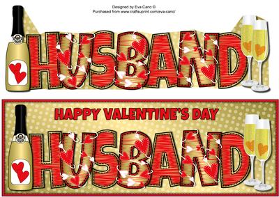 Valentines Hearts and Bubbly Husband Large Dl
