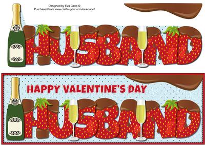 Valentines Bubbly & Strawberries Husband Large Dl