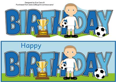 Footballer in White Birthday Large Dl