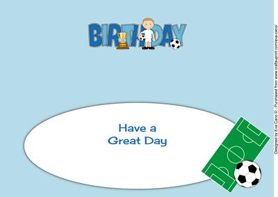 Footballer in White Birthday Large Dl Insert