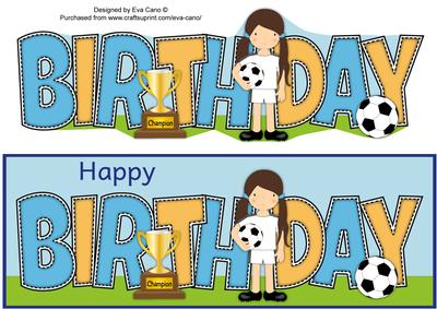 Girl Footballer in White Birthday Large Dl