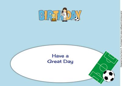 Girl Footballer in White Birthday Large Dl Insert