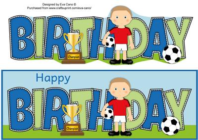 Footballer in Red Birthday Large Dl