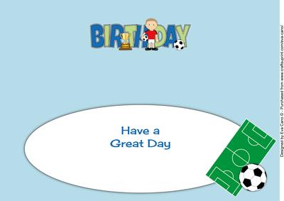 Footballer in Red Birthday Large Dl Insert