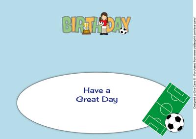 Girl Footballer in Red Birthday Large Dl Insert