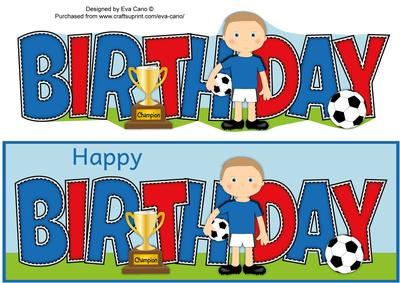 Footballer in Blue Birthday Large Dl