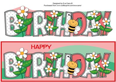 Flowers and Bees Birthday Large Dl