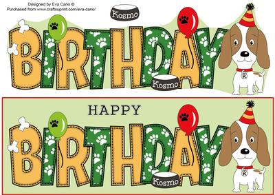 Kosmo the Dog Balloons Birthday Large Dl