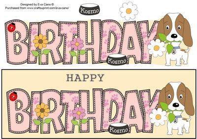 Kosmo the Dog Flowers Birthday Large Dl 2