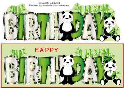 Cute Pandas Birthday Large Dl