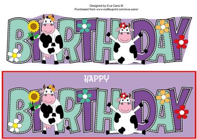 Mad Cows Birthday Large Dl