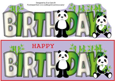 Cute Pandas Birthday Large Dl 2