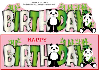 Cute Pandas Birthday Large Dl 3