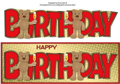 Teddies in Love Birthday Large Dl