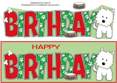 Jazz the Dog Birthday Large Dl