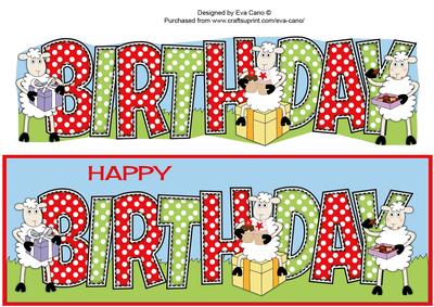 Sheep and Presents Birthday Large Dl