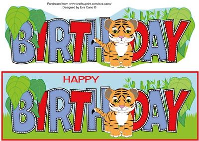Cute Tiger Birthday Large Dl