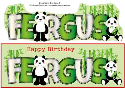 Cute Pandas Fergus Large Dl