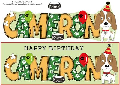 Kosmo the Dog Balloons Cameron Large Dl