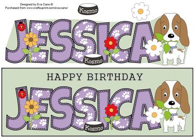 Kosmo the Dog Flowers Jessica Large Dl