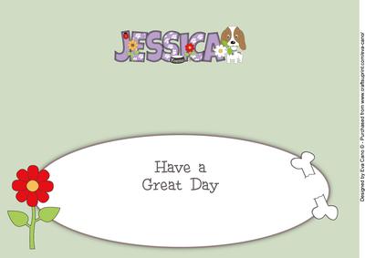Kosmo the Dog Flowers Jessica Large Dl Insert