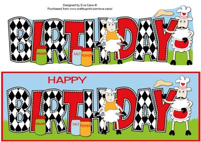 Chef Sheep Birthday Large Dl