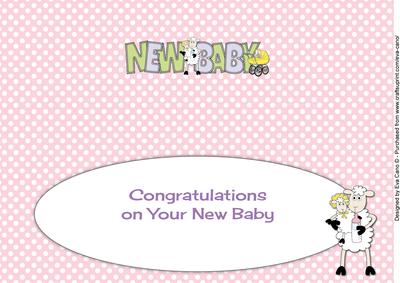 Sheep New Baby (pink) Large Dl Insert