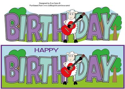 Guitarist Sheep Birthday Large Dl