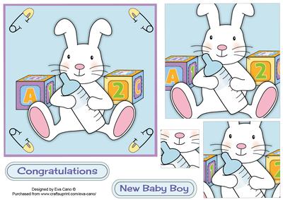 Cute Baby Bunny in Blue