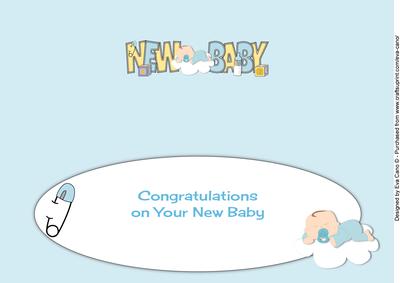 Cute Baby Boy on Cloud New Baby Large Dl Insert