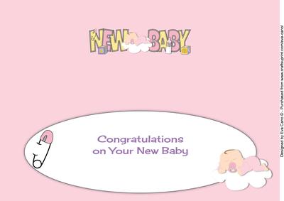 Cute Baby Girl on Cloud New Baby Large Dl Insert
