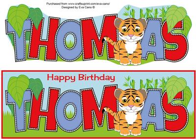 Cute Tiger Thomas Large Dl