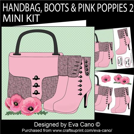 Handbag, Boots & Pink Poppies 2 Mini Kit