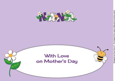 Mother's Day Flowers and Bees Nana Large Dl Insert