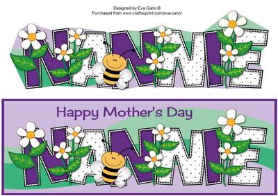 Mother's Day Flowers and Bees Nannie Large Dl
