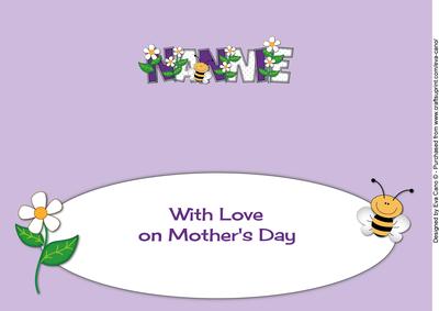 Mother's Day Flowers and Bees Nannie Large Dl Insert