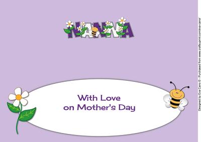 Mother's Day Flowers and Bees Nanna Large Dl Insert