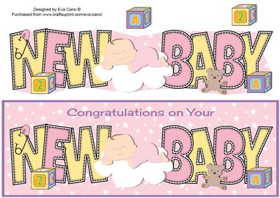 Baby Girl on Cloud New Baby Large Dl