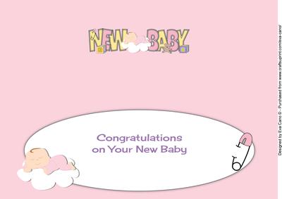 Baby Girl on Cloud New Baby Large Dl Insert