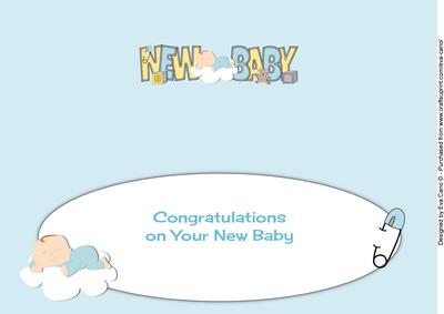 Baby Boy on Cloud New Baby Large Dl Insert