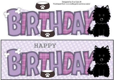 Black Jazz the Dog Birthday Large Dl