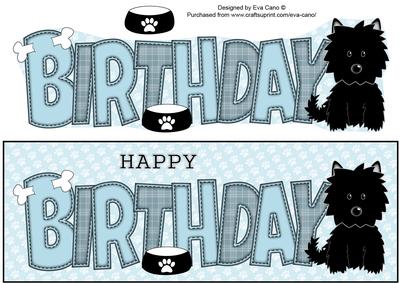 Black Jazz the Dog Birthday Large Dl 2