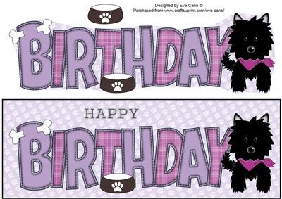 Black Jazz Dog with Bandana Birthday Large Dl 2