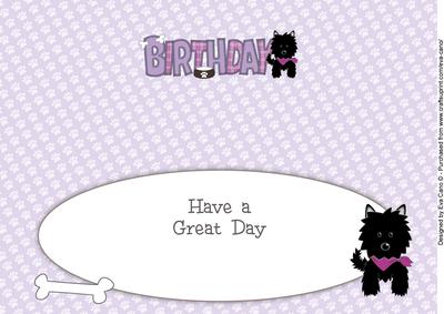 Black Jazz Dog with Bandana Birthday Large Dl 2 Insert