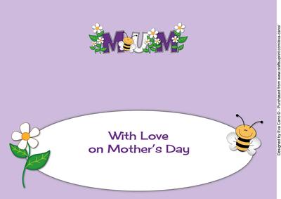 Mother's Day Flowers and Bees Mum Large Dl Insert